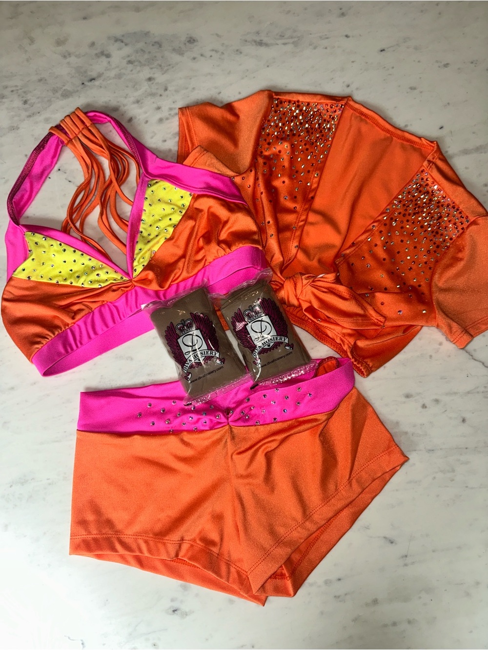 Dallaswear Pro Cheer NFL/NBA audition wear NEW WITH TAGS bundle with tights.